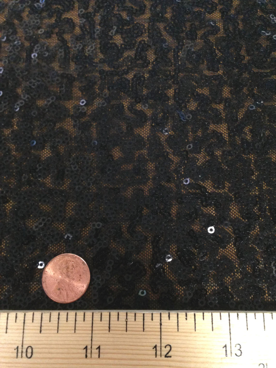 3Mm Black Mini Micro Sequins Swirl Pattern Nylon Mesh Fabric - Black Swirl Pattern, 50" Width