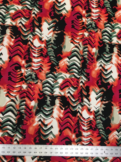 Polyester DTY Spandex Fabric - Abstract Design, Light Weight, 58-60" Width