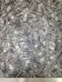 Polyester Spandex Fabric - Crinkle 2 Tone Matte Foil Kamang Design, Charcoal/Grey, Charcoal/Gold, 54/56" Width