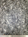 Polyester Spandex Fabric - Crinkle 2 Tone Matte Foil Kamang Design, Charcoal/Grey, Charcoal/Gold, 54/56" Width