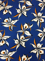 Floral Design Polyester Single Spun Fabric - Floral Print, 58-60" Width