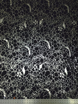 Polyester Spandex Fabric - Silver Floral Geometric Foil Design, 58" To 60" Width