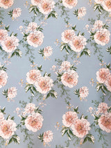 Brushed Single Spun Polyester Spandex Fabric - Big Floral Design, Light-Medium Weight, 2-Way Stretch, Soft, 58" To 60" Width