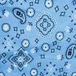 Light Blue Paisley Bandana Poly Cotton Fabric,