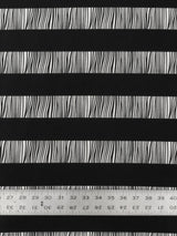 Polyester Single Spun Polyester Fabric - Black/White Stripes, 58-60" Width