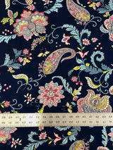 Polyester Venezia Spandex Fabric - Paisley Floral Design, Light Weight, 58-60" Width