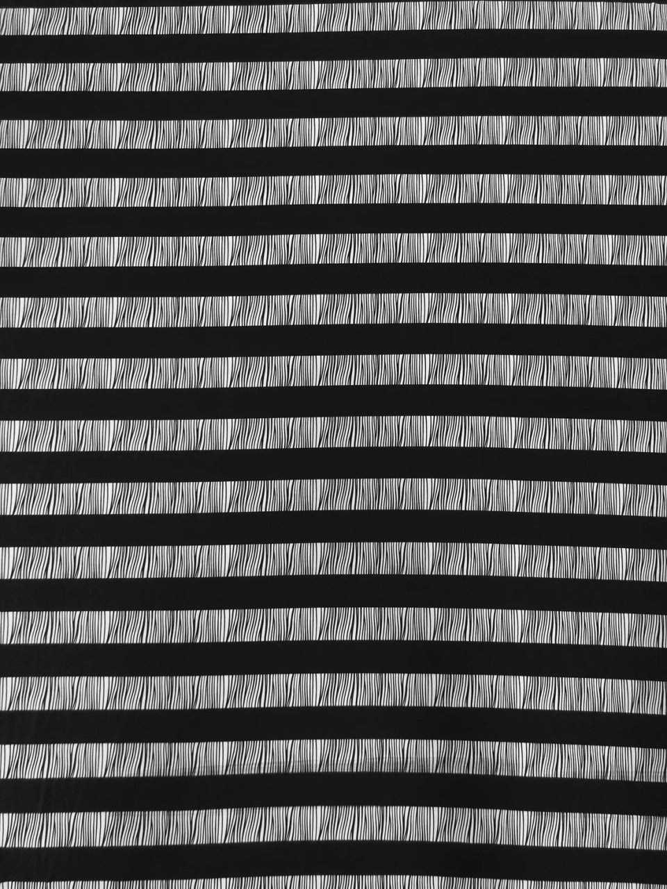 Polyester Single Spun Polyester Fabric - Black/White Stripes, 58-60" Width