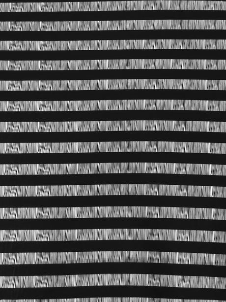 Polyester Single Spun Polyester Fabric - Black/White Stripes, 58-60" Width