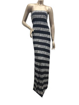 Polyester Single Spun Polyester Fabric - Black/White Stripes, 58-60" Width