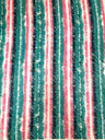 Polyester Spandex Fabric - 2 Way Stretch, Stripes, Shiny Foil Design, Teal/Pink, Orange/Yellow, 58-60" Width