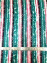 Polyester Spandex Fabric - 2 Way Stretch, Stripes, Shiny Foil Design, Teal/Pink, Orange/Yellow, 58-60" Width