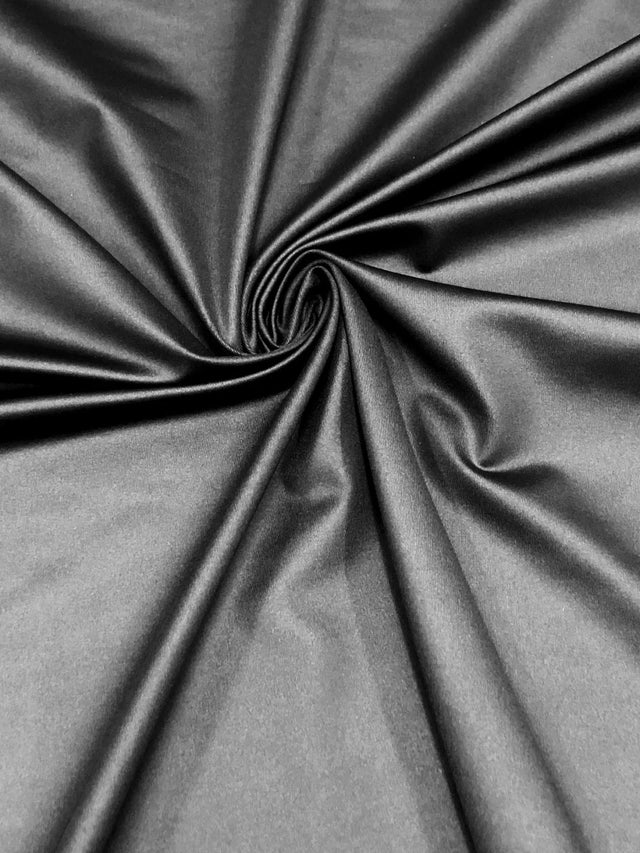 Nylon Spandex Fabric - Black Matte Foil Finish, 58" Width