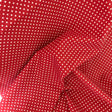 1/4″ Quarter inches White Polka Dot on Red Poly Cotton Fabric,