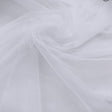 Illusion Tulle Mesh Polyester Fabric - White, Wrinkled Texture, 108" Width (1 Yard)