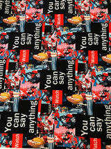 Polyester ITY Matte Jersey Fabric - Big Design, 2-Way Stretch, Lightweight, 58" To 60" Width