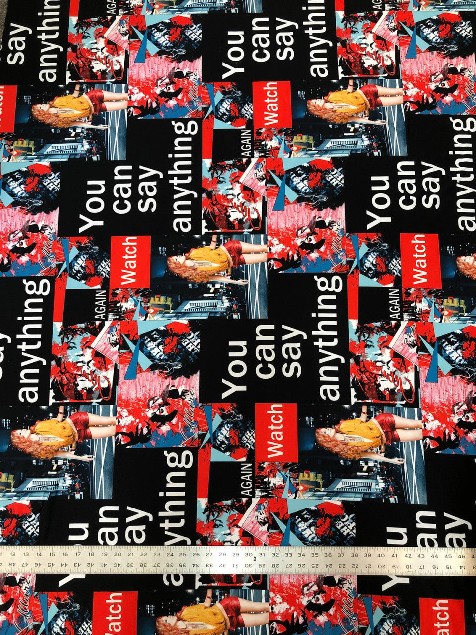 Polyester ITY Matte Jersey Fabric - Big Design, 2-Way Stretch, Lightweight, 58" To 60" Width