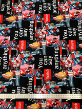 Polyester ITY Matte Jersey Fabric - Big Design, 2-Way Stretch, Lightweight, 58" To 60" Width