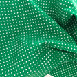 1/4″ Quarter inches White Polka Dot on Green Poly Cotton Fabric,