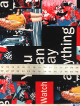 Polyester ITY Matte Jersey Fabric - Big Design, 2-Way Stretch, Lightweight, 58" To 60" Width
