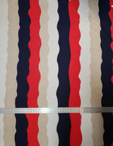 Polyester Spandex Fabric - Multi Color Long Stripes, Light Weight, 58-60" Width
