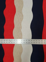 Polyester Spandex Fabric - Multi Color Long Stripes, Light Weight, 58-60" Width