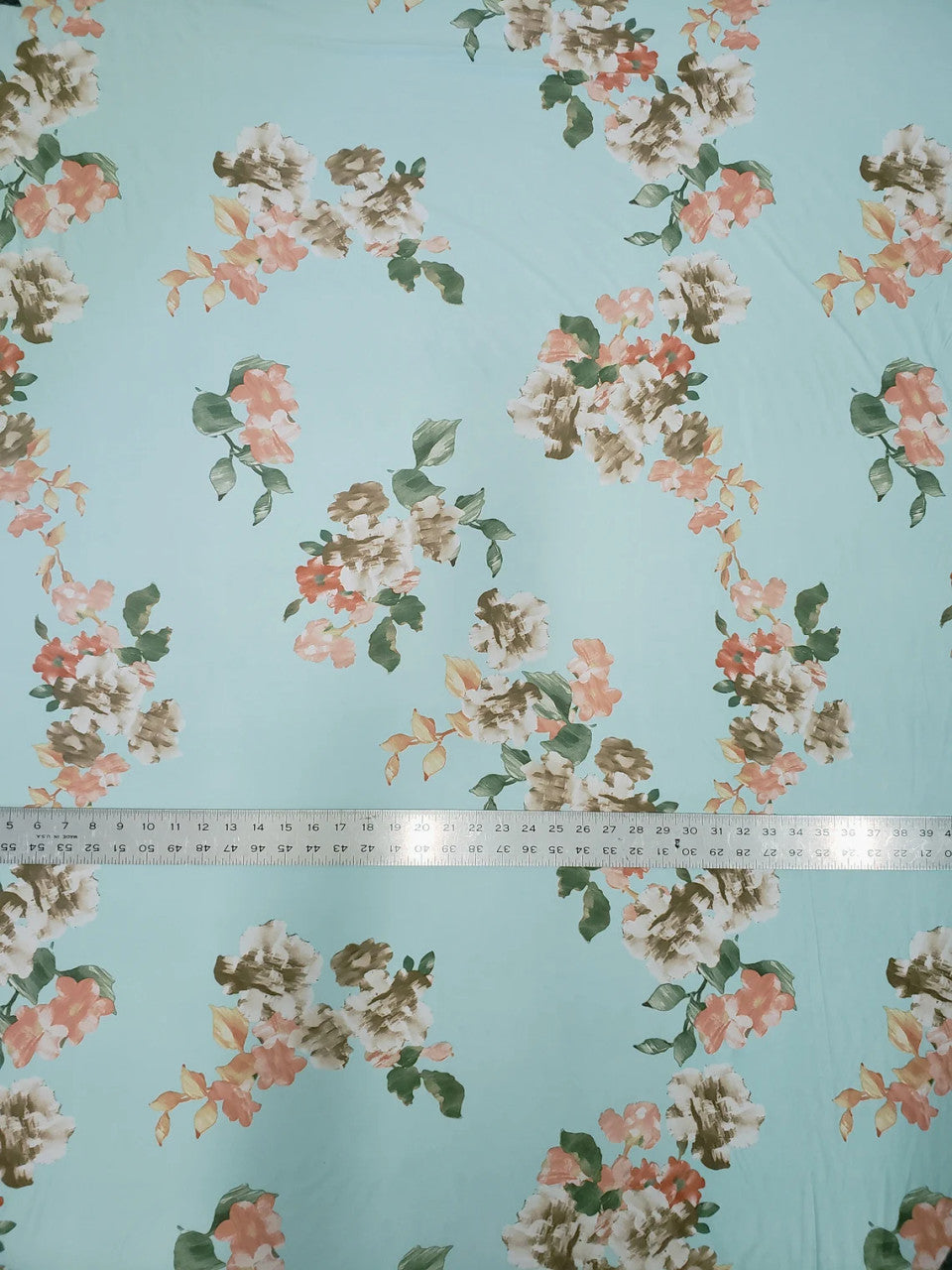 Polyester Spandex Fabric - Floral Design, 58" To 60" Width