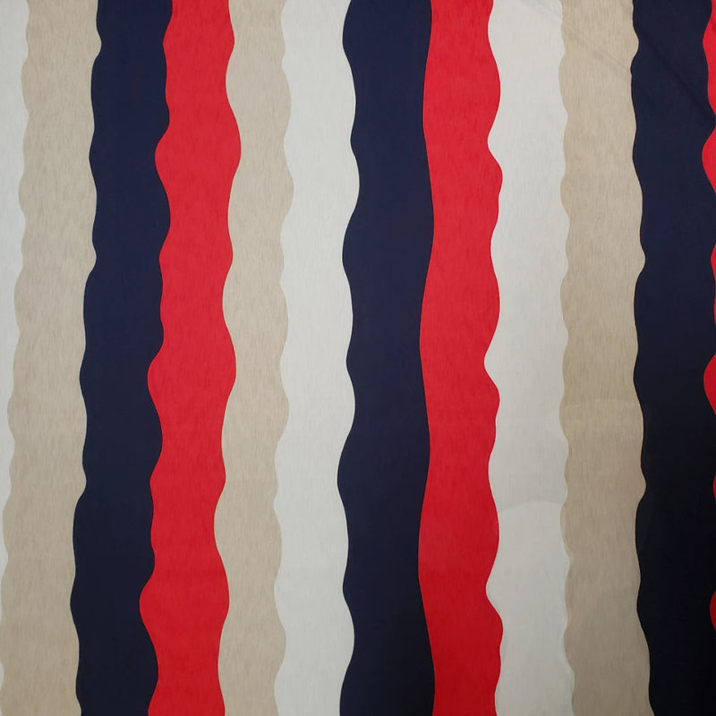Polyester Spandex Fabric - Multi Color Long Stripes, Light Weight, 58-60" Width
