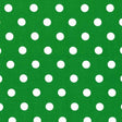 1″ One Inch White Polka Dot on Green Poly Cotton Fabric,