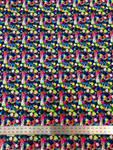 Nylon Spandex Fabric - Neon Small Floral And Toucans Design, 58" To 60" Width