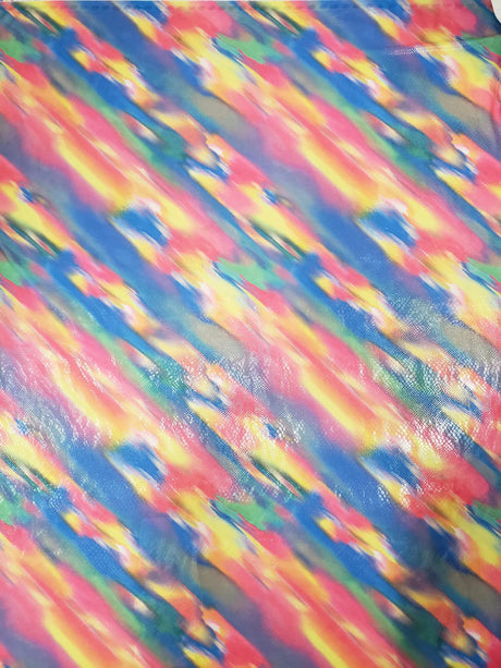 Color Splash Polyester Spandex Fabric - Shiny Snake Print Foil, Blue Fuchsia, 58"-60" Width