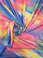 Color Splash Polyester Spandex Fabric - Shiny Snake Print Foil, Blue Fuchsia, 58"-60" Width