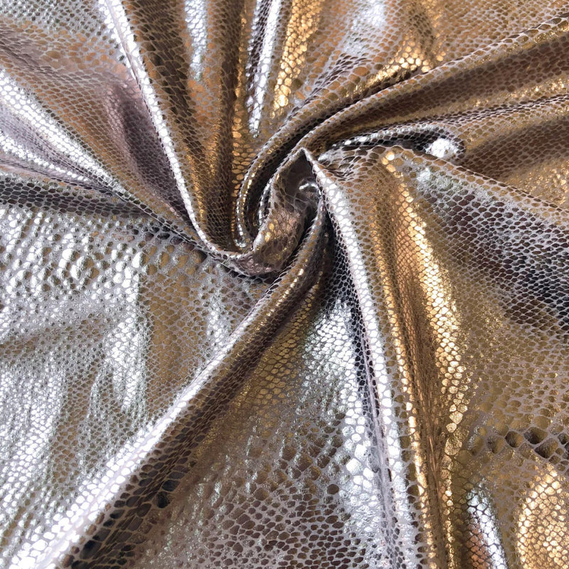 Nylon Spandex Fabric - Heavy Weight Supplex, Shiny Snake Foil Design, 58"/60" Width