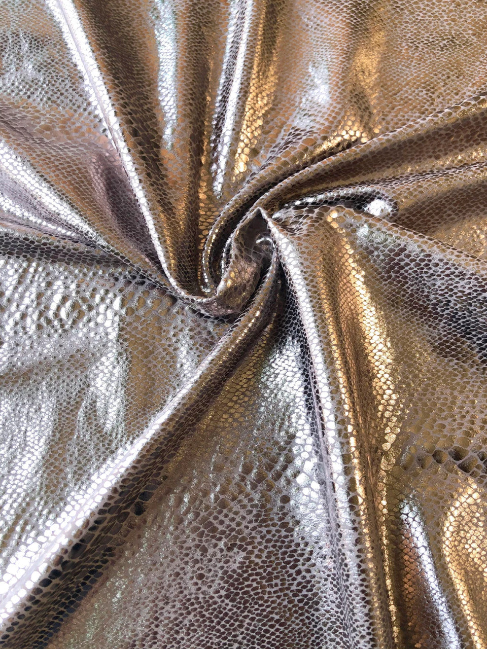 Nylon Spandex Fabric - Heavy Weight Supplex, Shiny Snake Foil Design, 58"/60" Width