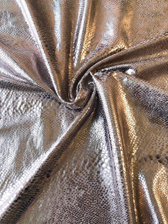 Nylon Spandex Fabric - Heavy Weight Supplex, Shiny Snake Foil Design, 58"/60" Width