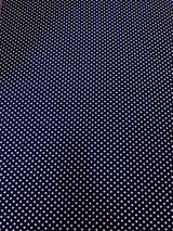 White Small Stars On Blue Polyester Spandex Fabric - White Small Stars On Blue, 54-56" Width