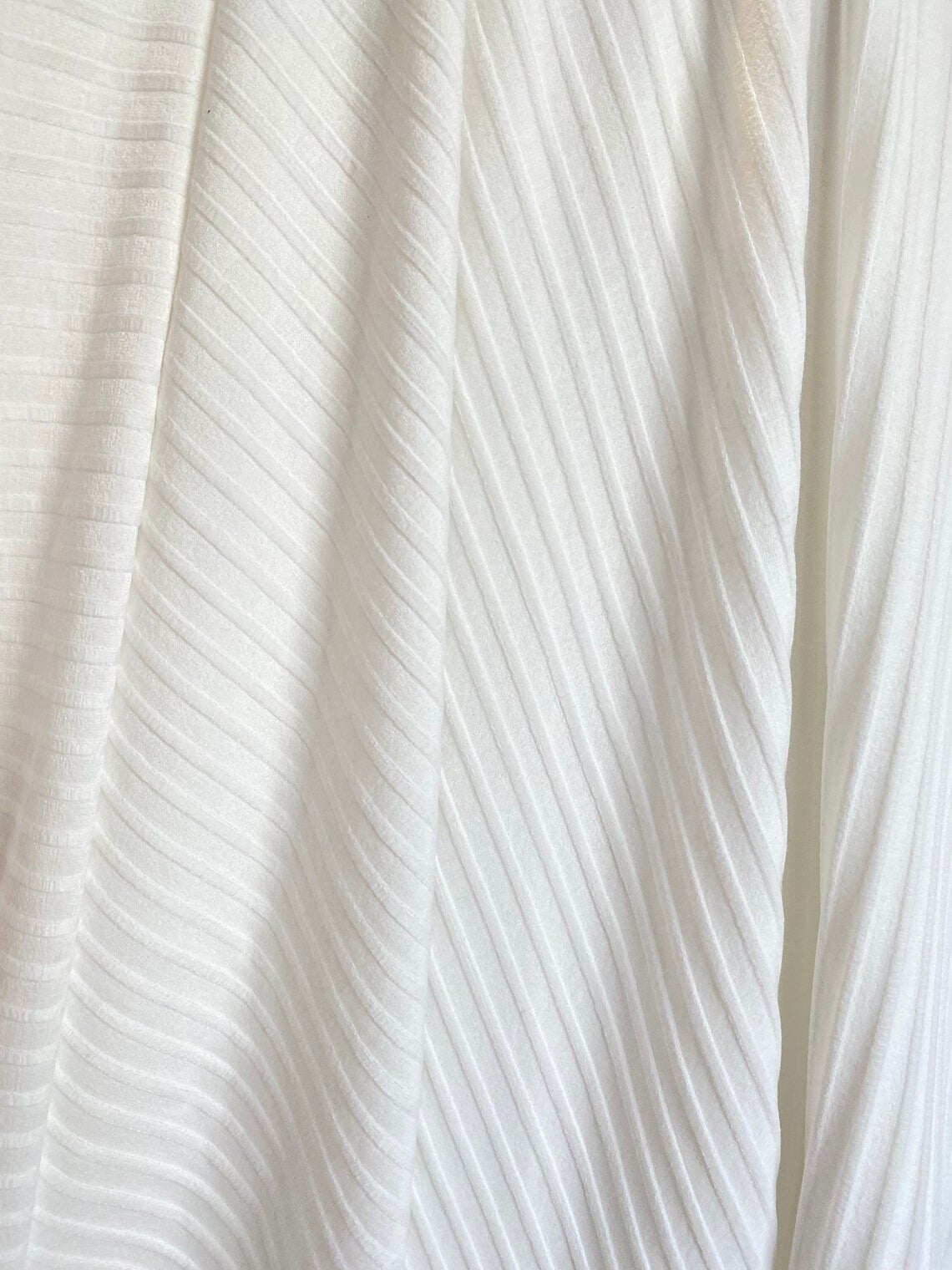 White Rib Knit Fabric