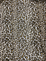 Polyester Spandex Velvet Panne Fabric - Small Cheetah Design, 2-Way Stretch, 58" Width