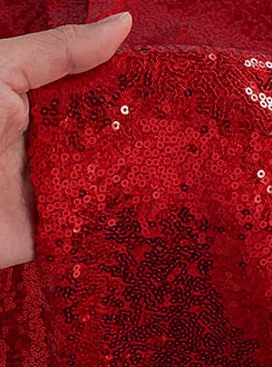 Stretch Red Sequin on Mesh
