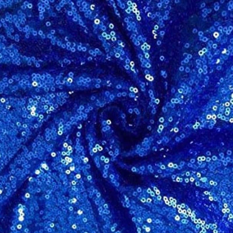 Stretch Sequin on Mesh Royal Blue
