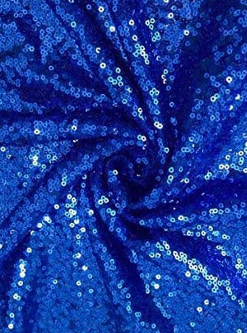 Stretch Sequin on Mesh Royal Blue