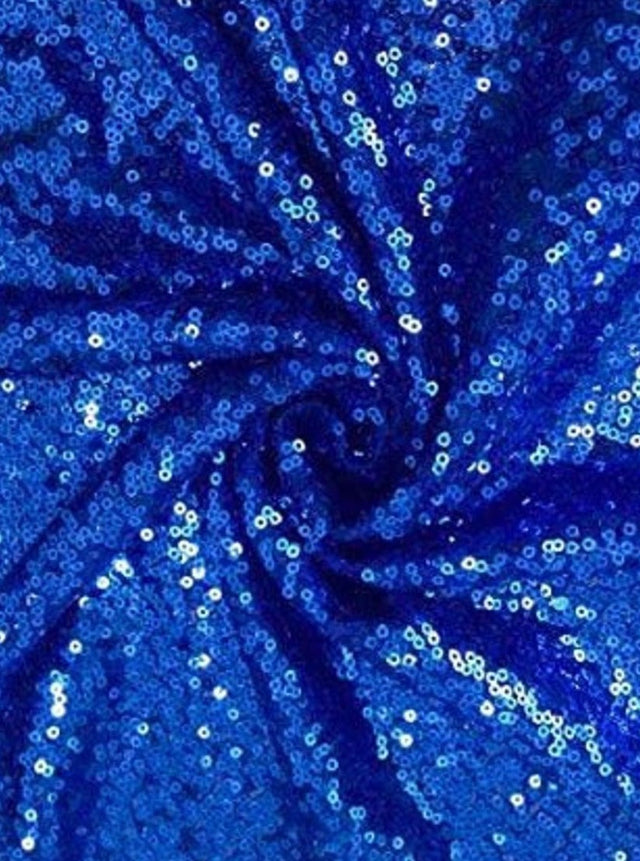 Stretch Sequin on Mesh Royal Blue