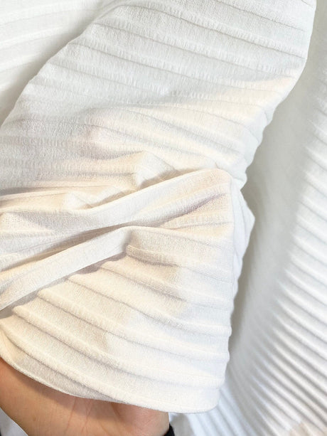 White Rib Knit Fabric