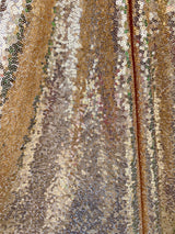 Stretch Sequin on Mesh Gold