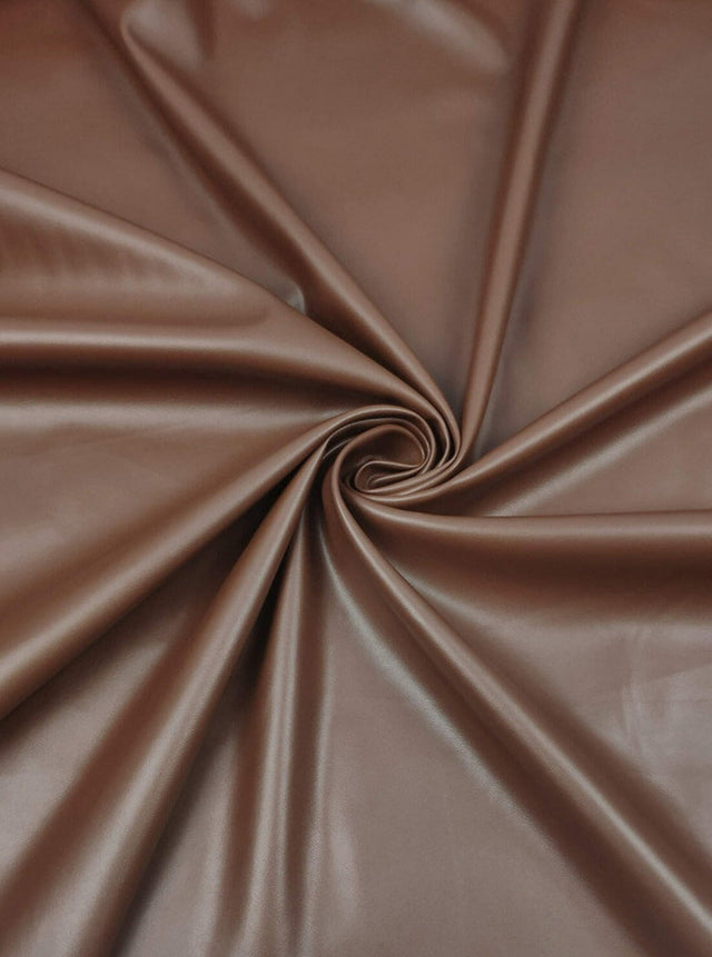 Stretch Faux Leather Chocolate
