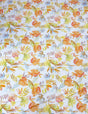 Tropical Leaves On White Nylon Spandex Fabric - White Tropical Leaves, 58"-60" Width