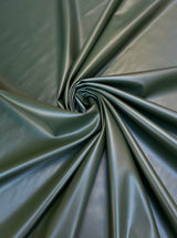 Stretch Faux Leather Olive Green