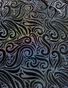 Swirl Hologram Snake Design Foil Polyester Spandex Velvet Fabric - Holo Black, Snake Scale Holographic Design, 58"-60" Width