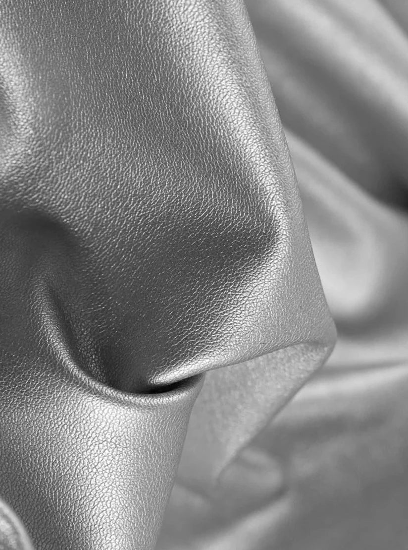 Stretch Faux Leather Silver