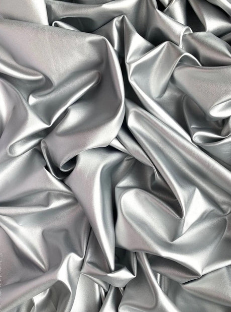 Stretch Faux Leather Silver