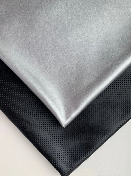 Stretch Faux Leather Silver
